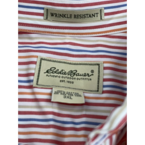 Eddie Bauer Wrinkle Resistant Multicolored Long Sleeve Button Down Size 3XL - Picture 5 of 8